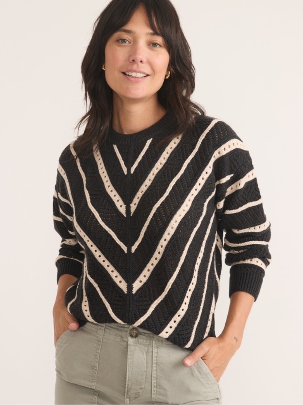 Marine Layer Brooke Textured Oversize Sweater Charcoal Size Small